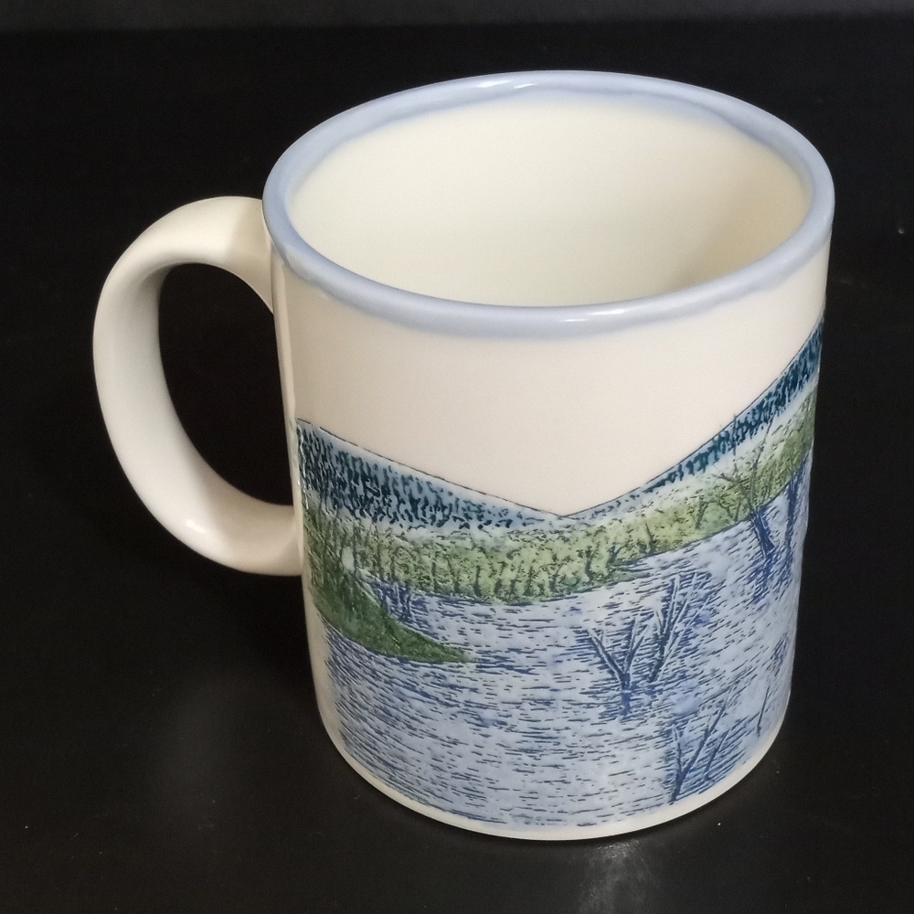 OTAGIRL Coffee Mug with rainbow fish trout design Made in Japan - Picture 3 of 9